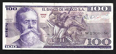 World Paper Money - Mexico 100 Pesos 1979 @ Crisp VF • $4