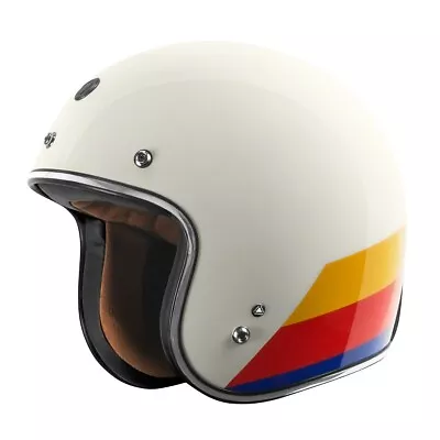 Torc T50 3/4 Open Face Cafe Motorcycle Helmet Gloss Pearl White Full Tree Large • $113.99