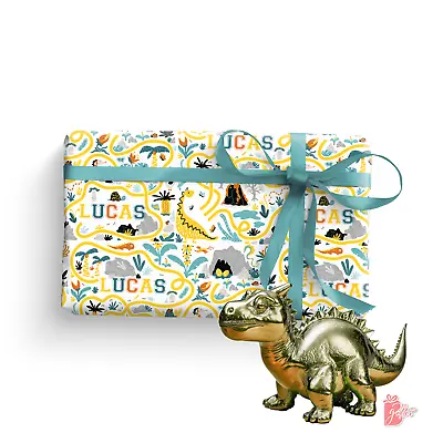 Prehistoric Safari Map Gift Wrap • $21.99