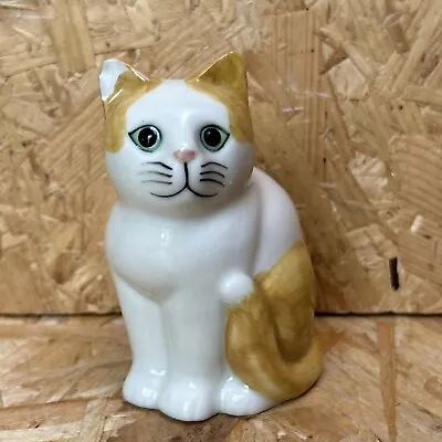 Vintage Quail Pottery Ginger & White Tabby Cat - Poppy - 11.5cm • £7.99