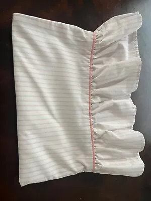 Laura Ashley Pink/White Stripe Ruffled Standard Cases(2)-preowned • $16.50