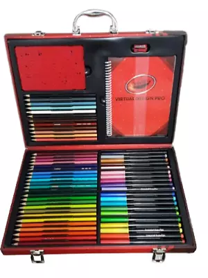 Crayola Kids Art Carry Case Colouring Pencils Markers 60+ Pieces Drawing Set Kit • £13.99