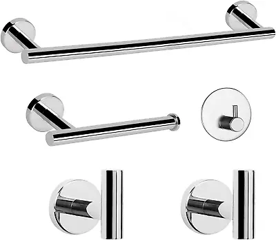 5 Pcs Bathroom Hardware Set SUS 304 Thicken Stainless Steel-Towel Bar Set Includ • $49.99