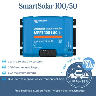 Victron Smart Solar MPPT 100/50 Charge Controller (SCC110050210) • £162