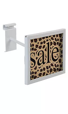 Set Of 6 Wire Grid Sign Holder White Holds 7  X 5 ½  High Signs Metal Grid Wall • $59.99