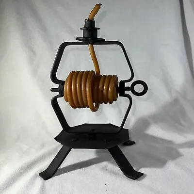 Rustic Old Wrought Iron Wax Jack Candle-by-the-Hour Practical Sturdy • $62.50