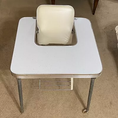 Vintage MCM Retro Formica Adjustable Folding Baby Feeding / Activity Table Chair • $125