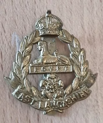 Cap Badge All Brass WW1 War Economy East Lancashire Regiment British Army • £12.99