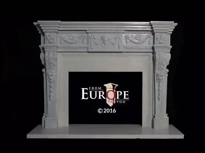 Beautiful Hand Carved Marble Victorian Style Fireplace Mantel - Mzm58 • $4500