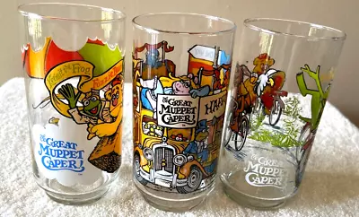 Vintage Lot Of 3- 1981 McDonalds The Great Muppet Caper! Glasses • $15