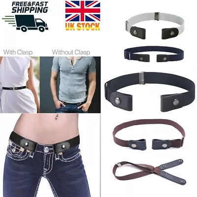 £2.98 • Buy Buckle Free Men Women Elastic Waist Belt Waistband Adjustable For Jeans No Bulge