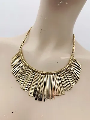 Accessorize Costume Jewellery Gold Tone Fringe Choker Necklace  • £4.99