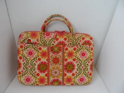 Vera Bradley Hard Shell Lap Top Portfolio Case Orange Floral No Strap 16 X 12 • $19.99