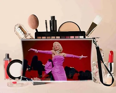 Marilyn Monroe  Cosmetic Makeup Bags Pouch 100% ALL Linen Wtih Zipper And Strap • $14.95