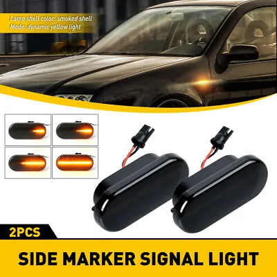 2 Smoked LED Fender Side Marker Light Sequential Turn Signal Lamp For Volkswagen • $14.24