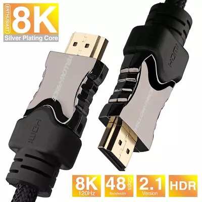 1.5/3/6/10 FT HDMI 2.1 Cable 8K HDR High-Speed Braided Cord Ultra HD For Samsung • $15.19