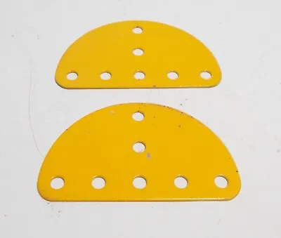  2 X Meccano Semi-Circular Plare In Crane Set Yellow (214) • $3.18