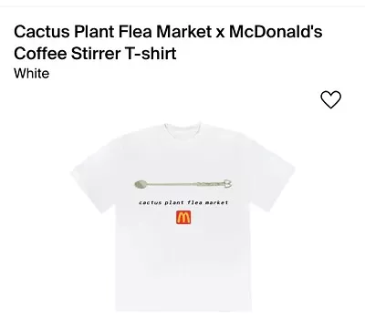 Cactus Plant Flea Market X McDonald’s Coffee Stirrer T-shirt White XL ✅free Ship • $150