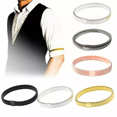 Men Women Shirt Sleeve Holder Arm Band Ring Hoop Cuffs Hold Up Elastic Armband • £3.59