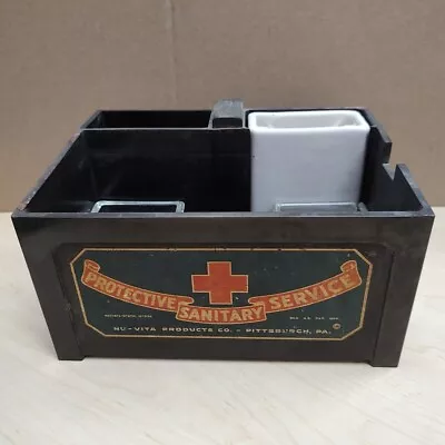 Vtg Nu-Vita Products Protective Sanitary Service Barber Shop Sanitizer Caddy • $99.99