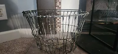 Antique Vintage Egg Gathering Basket Metal Wire W/Handle 15  • $40
