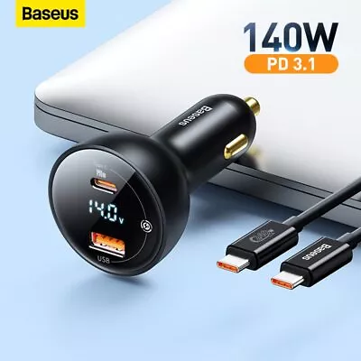 Baseus PD 140W Car Charger Fast Charging USB Type C Charger For Macbook IPhone • $44.99