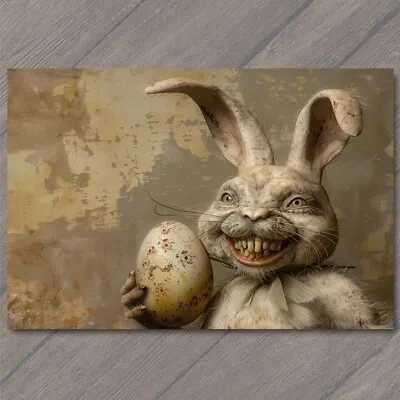 POSTCARD Rabbit Weird Creepy Vibe Easter Bunny Scary Mask Cult Strange Unusual • $6
