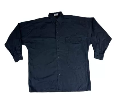 VTG Versus Gianni Versace Italy Shirt Mens 36/50 Black Long Sleeve Button Up 90s • $39.99