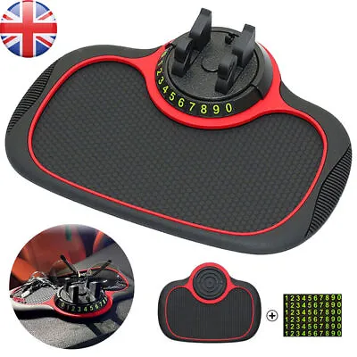 Car Phone Holder Anti Skid Pad Stand Non-Slip Dashboard Mount Mat Number Parking • £11.99