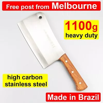 Cleaver Knife Chopper Master Chef Meat Bone Butcher Kitchen Stainless Steel AU • $29.99