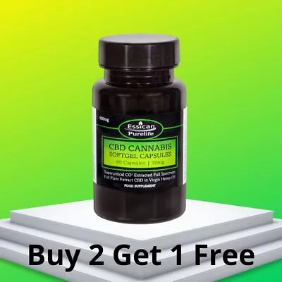 CBD Capsules Soft Gel Full Spectrum Oil 300mg-1500mg (10mg-20mg 30pcs-60pcs)  • £9.95