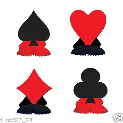 4 Casino Vegas Alice In Wonderland Party MINI Decorations CARD SUIT Playmates • $8.99