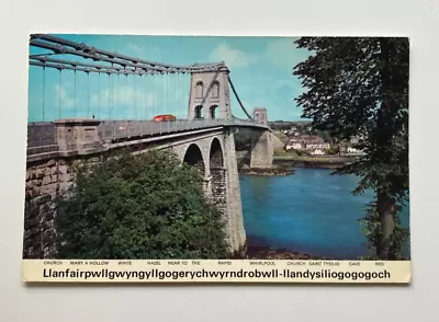 Vintage Colour Postcard Menai Suspension Bridge Anglesey • £3.99