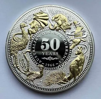 NIUE 5oz SILVER COIN 2016 FIFTY YEARS AUSTRALIAN DECIMAL CURRENCY 999 • $564.30
