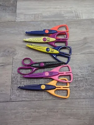 Lot Of 6 Bycin Fiskars Craft Decorative Cutting Scissors  • $8