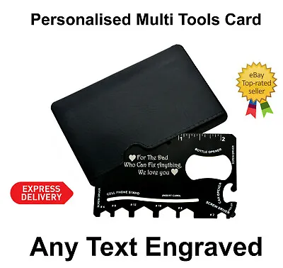 Engrave Personalised Anniversary Gift Mens Wallet Card For Grandpa Dad Mum Daddy • £6.90