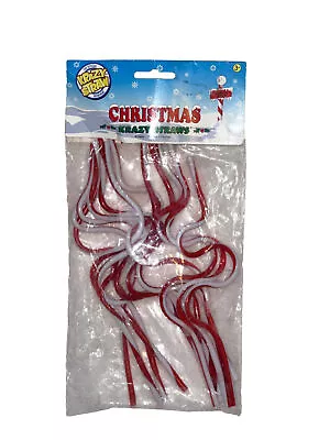 The Original 1970s KRAZY STRAW Crazy Straws Christmas Swirl 12pk • £19