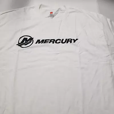 New Authentic Mercury Marine Short Sleeve Shirt White/ Black MERCURY Logo • $24.99