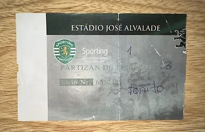 Cristiano Ronaldo Rookie UEFA Cup Debut Ticket 2002 Sporting V Partizan 19 Sept. • $440.37