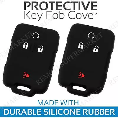 2 Key Fob Cover For 2014-2019 Chevrolet Silverado Remote Case Rubber Skin Jacket • $9.95