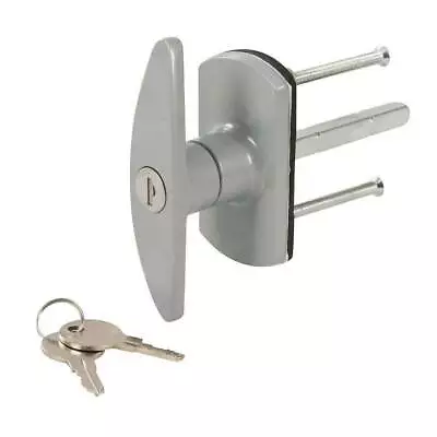 Silverline T-Handle Silver Garage Door Lock Locking Handle Square Spindle 2 Keys • £12.69