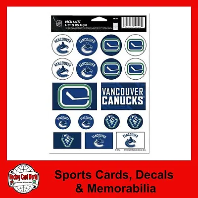 (HCW) Vancouver Canucks Vinyl Sticker Sheet 5 X7  Decals NHL Licensed FREE SHIP  • $7.26