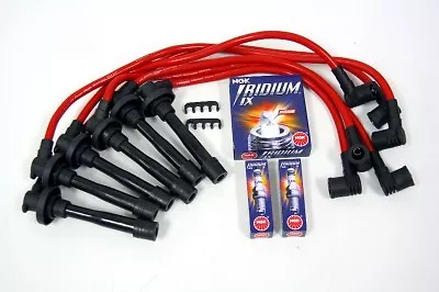 Vms 00-05 Mitsubishi Eclipse V6 10.2mm Mm Spark Plug Wires Ngk Iridium Plugs Red • $99.99