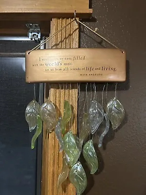 Maya Angelou Wind Chime Glass Wall Decor Hallmark Life Mosaic Carillons Leafs • $47.99