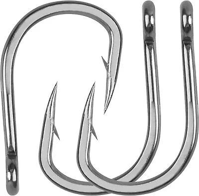 Stainless Steel Fishing Hook 2X Strong Live Bait Circle Hook Saltwater Fish Hook • $7.29