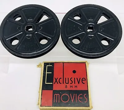 Vintage 2 X Exclusive 8mm Reel Movie Metal Made In Usa Chicago ILL  * SEE PICS ￼ • $14.99
