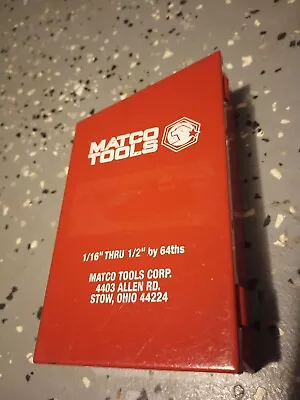 MATCO TOOLS 29 PIECE  DRILL BIT SET FROM 1/16-1/2   Not Complete  • $55