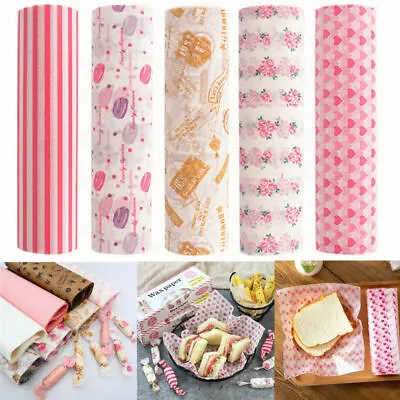 £4.99 • Buy 50pcs Food Wrapping Wax Paper Oilpaper Greaseproof Baking Sandwich Packing Paper