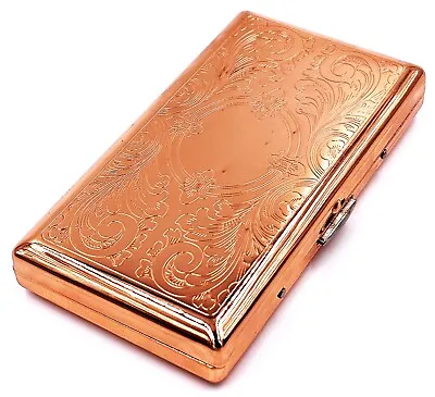 Retro Cigarette Case Double Sided King & 100s Etched Rose Gold Color 4x2inch • $12.99