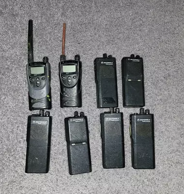 Lot Of 8 Motorola Two Way Radios 4 Radius GP300 2 Radius P1225 2 XV100 • $194.95